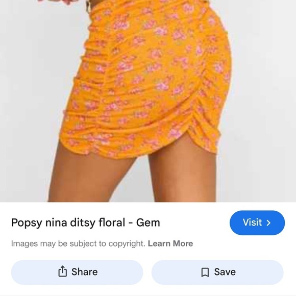 Beach Bunny SADDIE Mini Skirt S Floral Gold Heart Chain Trim NWT $175 - Picture 8 of 8